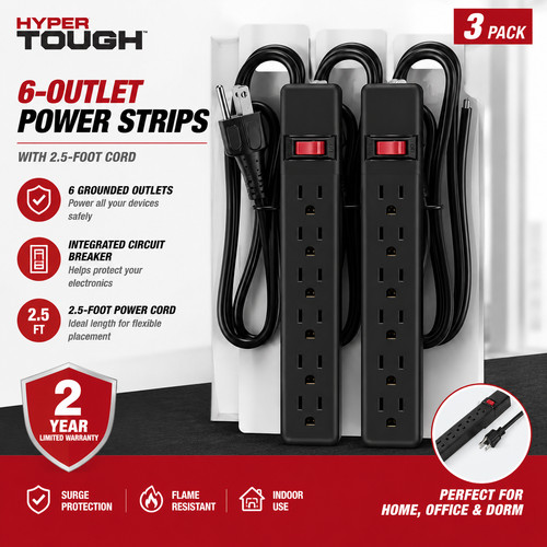 Hyper tough outlet - 6-outlet, indoor